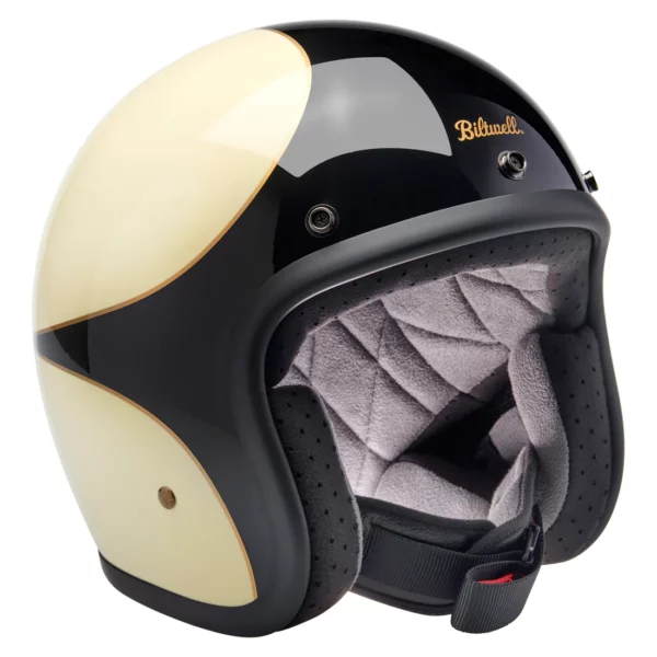 Casco Vintage Biltwell Bonanza - Scallop Gloss Vintage White / Gloss Black