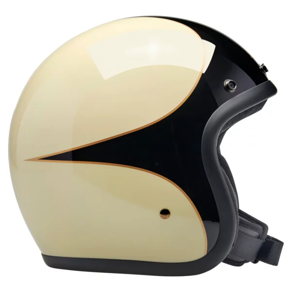 Casco Vintage Biltwell Bonanza - Scallop Gloss Vintage White / Gloss Black