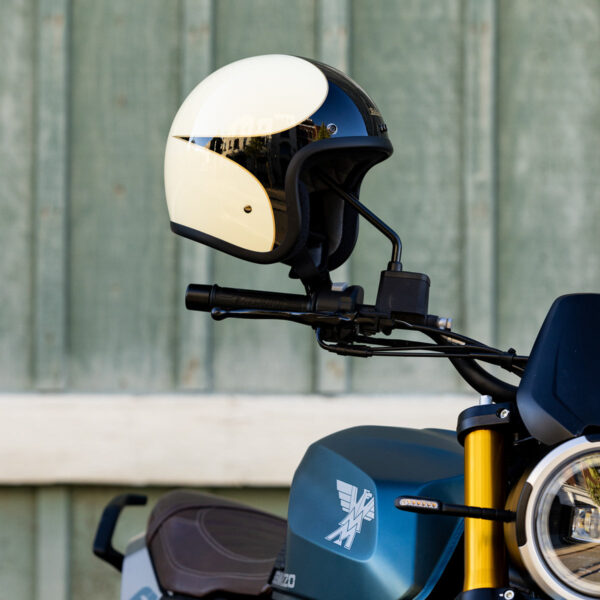 Casco Vintage Biltwell Bonanza - Scallop Gloss Vintage White / Gloss Black