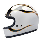 Casco Vintage Biltwell GRINGO ( ECE 22.06) - Gloss White / Black Flames