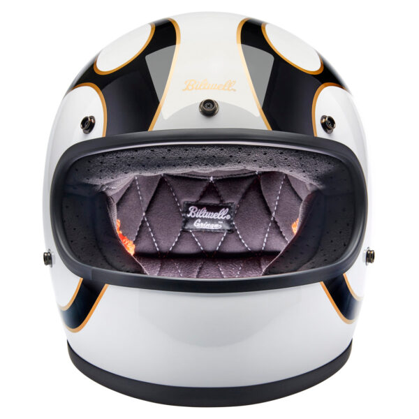 Casco Vintage Biltwell GRINGO ( ECE 22.06) - Gloss White / Black Flames