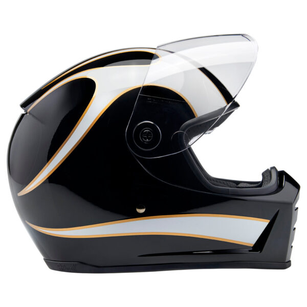 Lane Splitter ECE R22.06 - Gloss Black/Gloss White Flames - Imagen 10