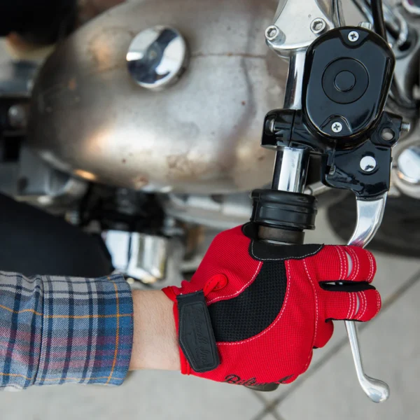 Guante Vintage MOTO GLOVES de Biltwell en color Rojo Negro y Blanco.
