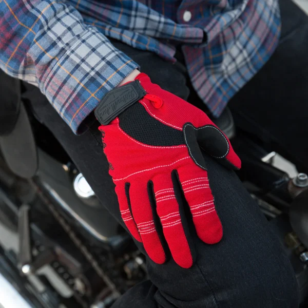 Guante Vintage MOTO GLOVES de Biltwell en color Rojo Negro y Blanco.