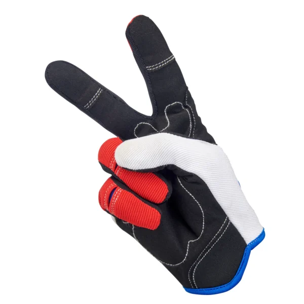 Guante Vintage MOTO GLOVES de Biltwell en color Rojo Blanco y Azul.
