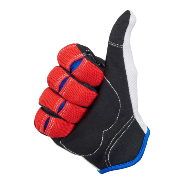 Guante Vintage MOTO GLOVES de Biltwell en color Rojo Blanco y Azul.