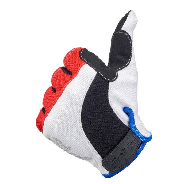 Guante Vintage MOTO GLOVES de Biltwell en color Rojo Blanco y Azul.