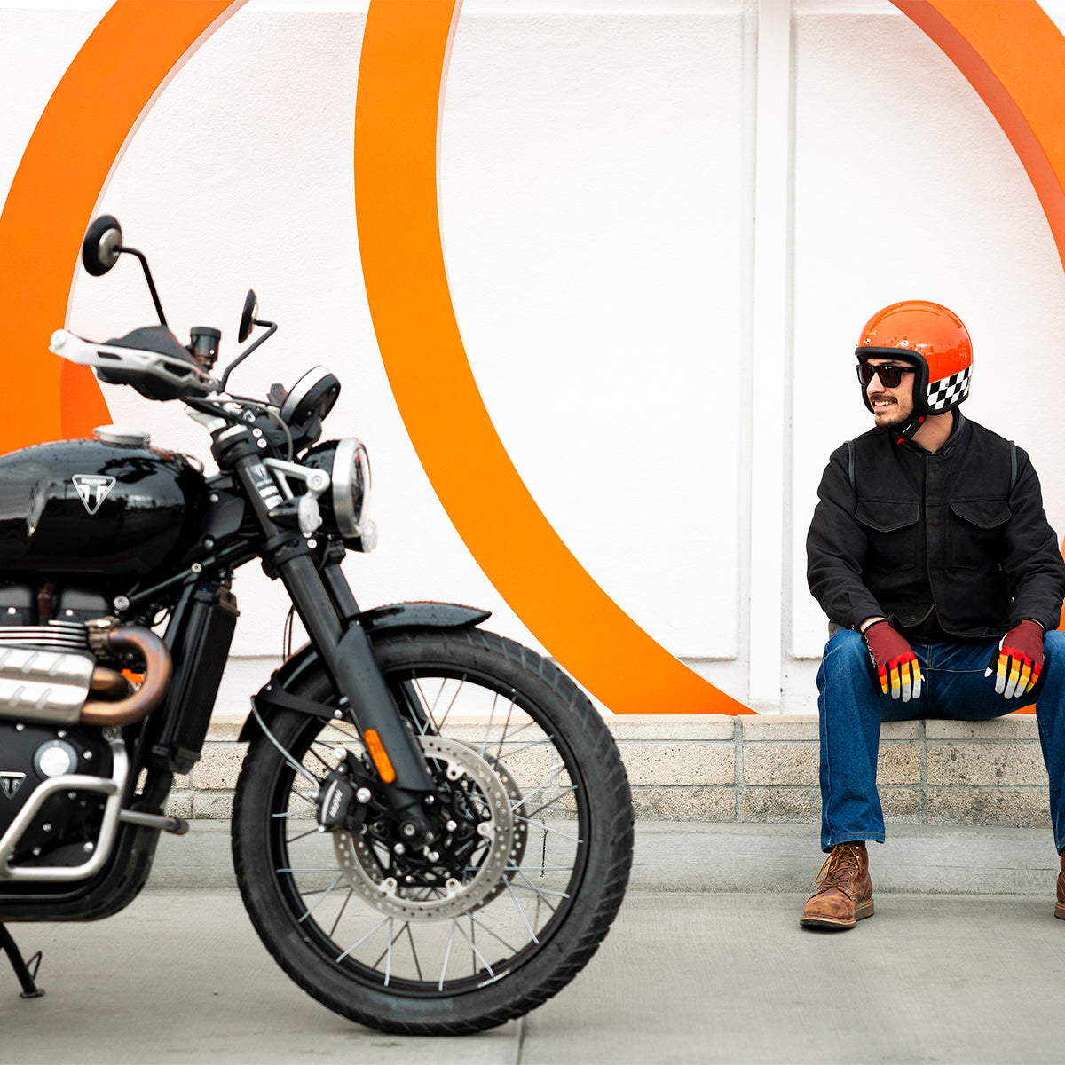COMPETITION ORANGE - Biltwell BONANZA, es un Casco Vintage 3/4