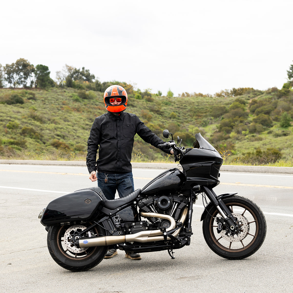 COMPETITION ORANGE FLAMES - Biltwell Gringo, es un casco estilo vintage integral