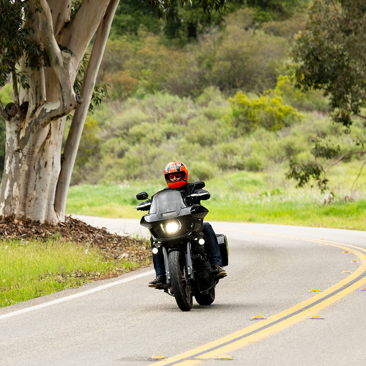 COMPETITION ORANGE FLAMES - Biltwell Gringo, es un casco estilo vintage integral