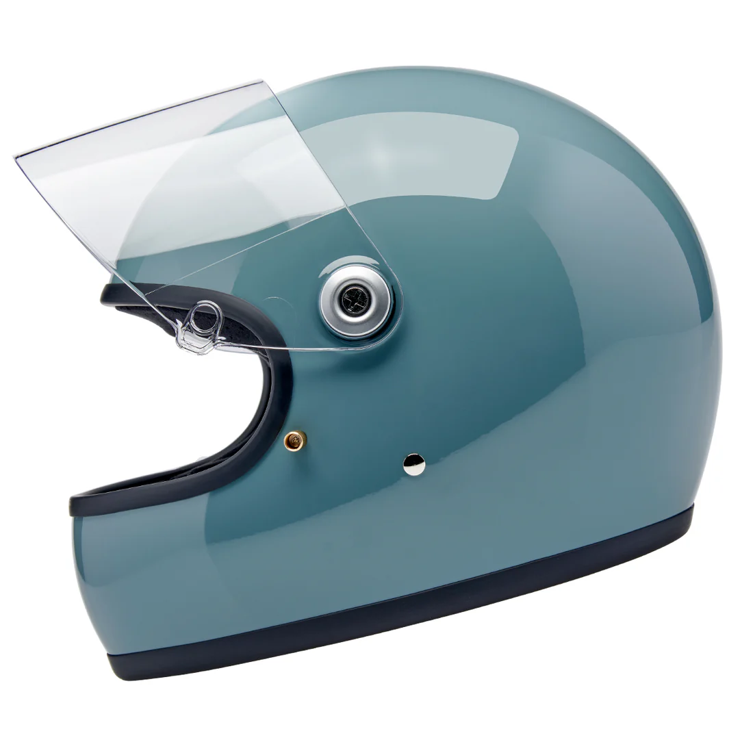 GLOSS AGAVE - Biltwell GRINGO S, es un casco estilo vintage con visor incorporado y certificacion europea ECE 22.06