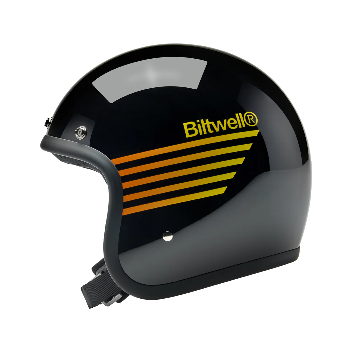 Casco Abierto vintage, Bonanza - Lightspeed Gloss Black Orange Yellow