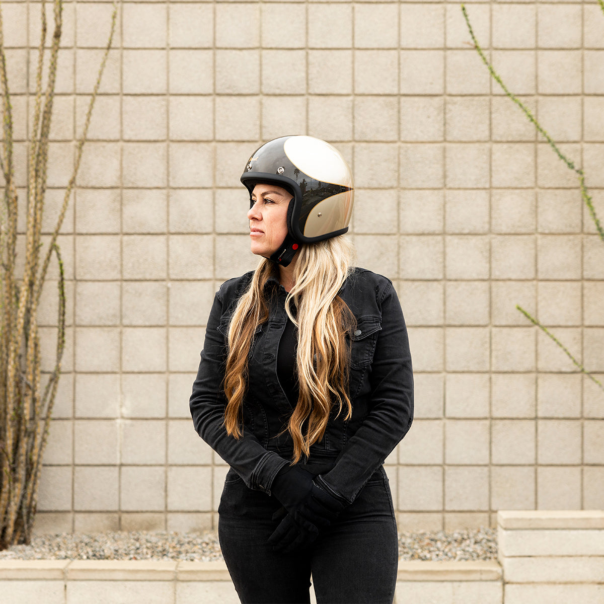 METALLIC CHARCOAL - CHAMPAGNE SCALLOP - Biltwell BONANZA Casco Vintage