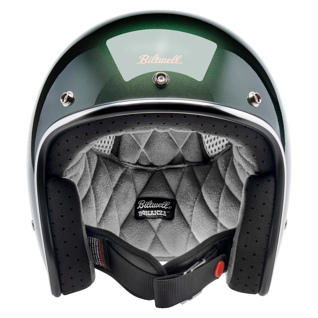 METALLIC SIERRA GREEN - Biltwell Bonanza, es un casco estilo vintage 3/4
