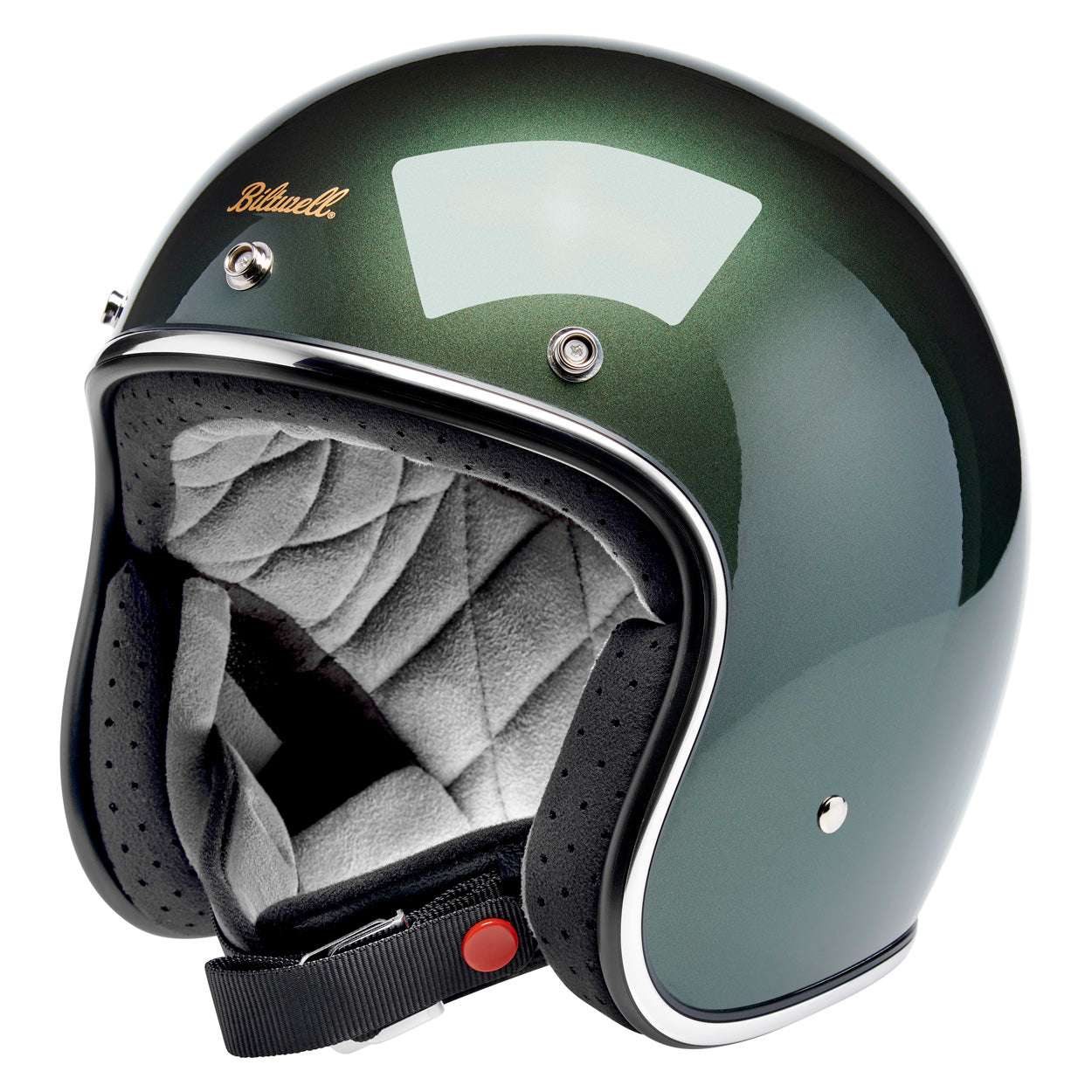 METALLIC SIERRA GREEN - Biltwell Bonanza, es un casco estilo vintage 3/4