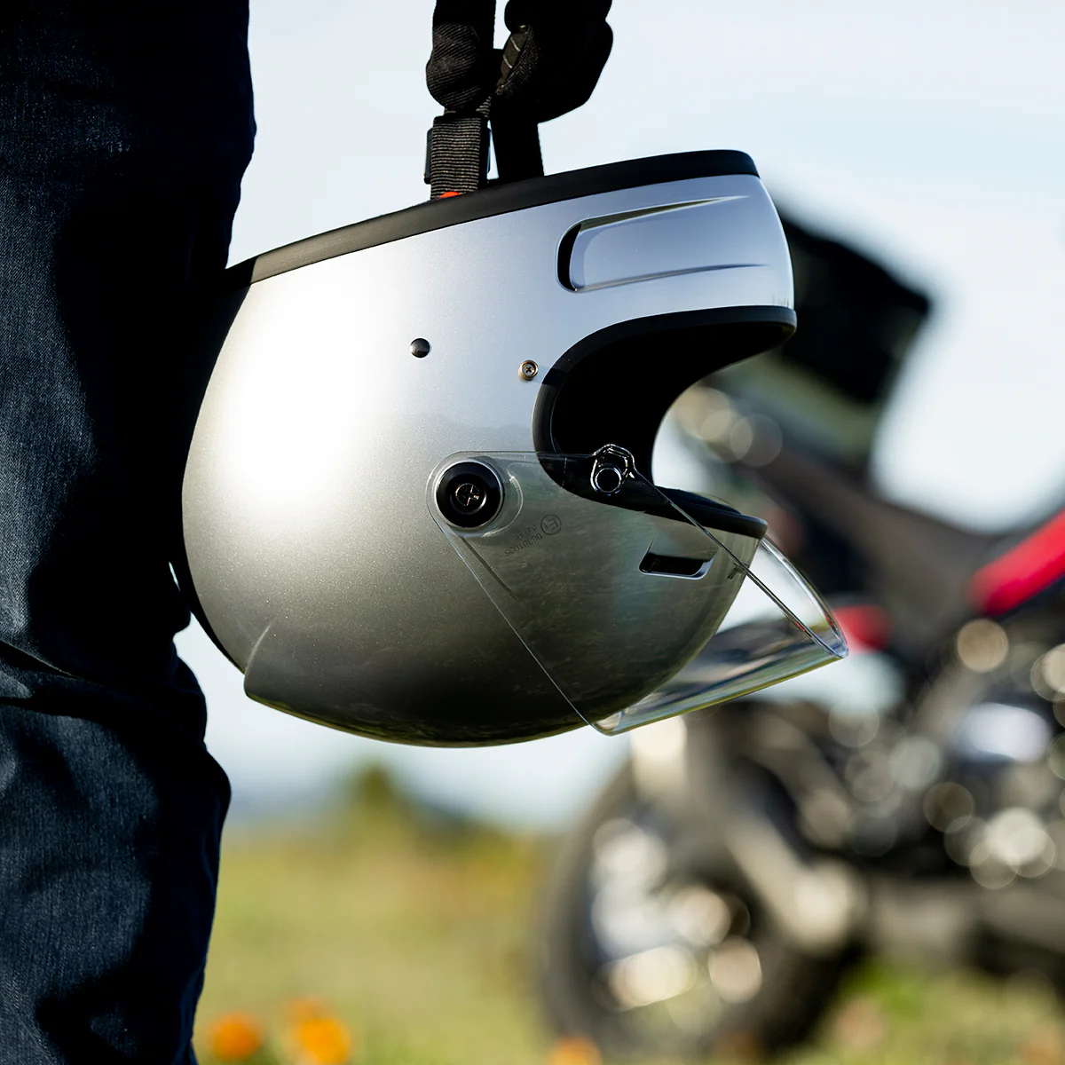 Casco Vintage, Gringo SV Gloss Silver de Biltwell