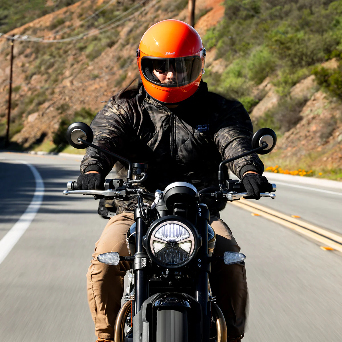 Casco Vintage, Gringo S Gloss Hazard Orange de Biltwell